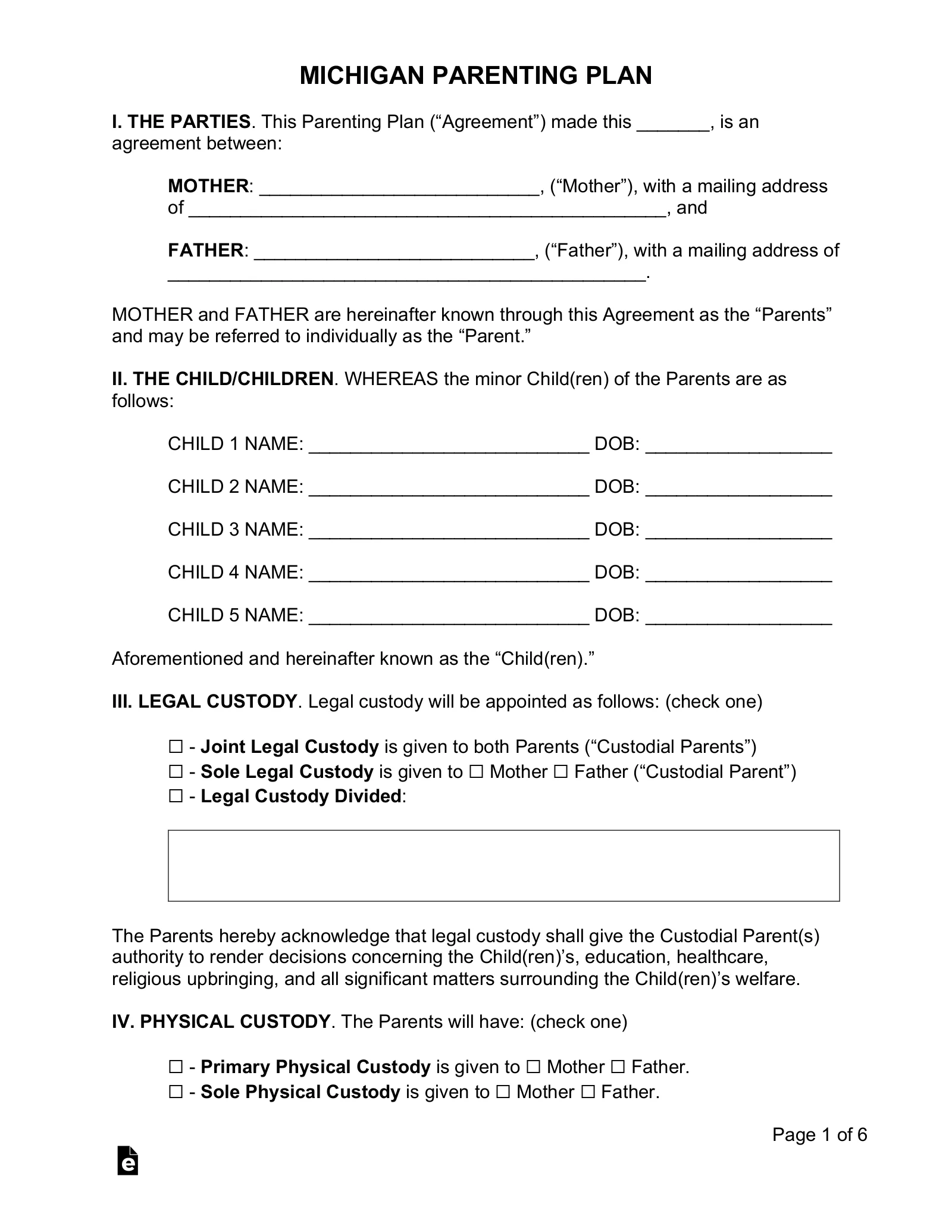 Establishing Legal Parentage in Michigan for Child Custody Laws in Michigan for Unmarried Parents Guide
