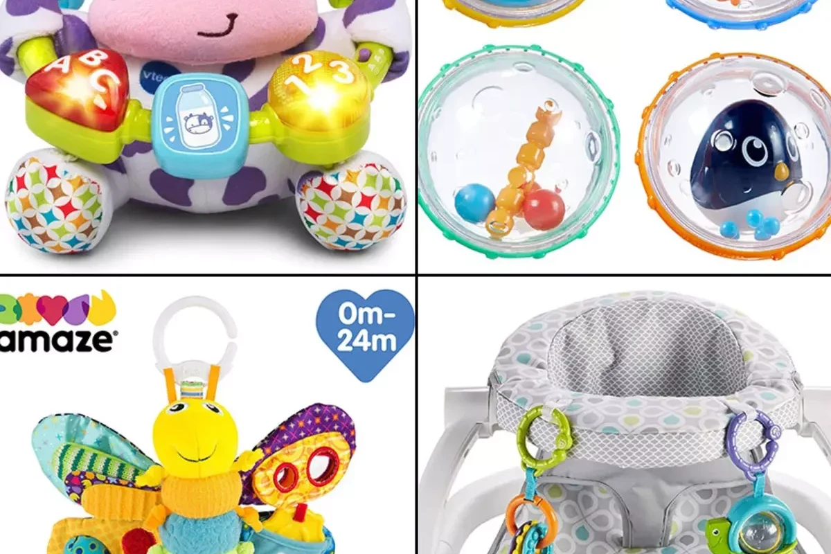 Four month infant lying on a soft blanket during supervised tummy time
